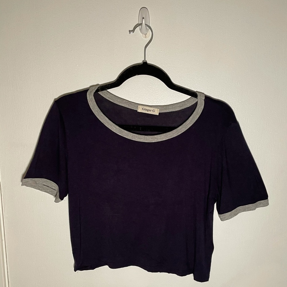 Ginger G - Blue Basic Crop Top